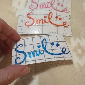 Glittery Smile Vinyl Decal ✨ Free With Purchase ✨